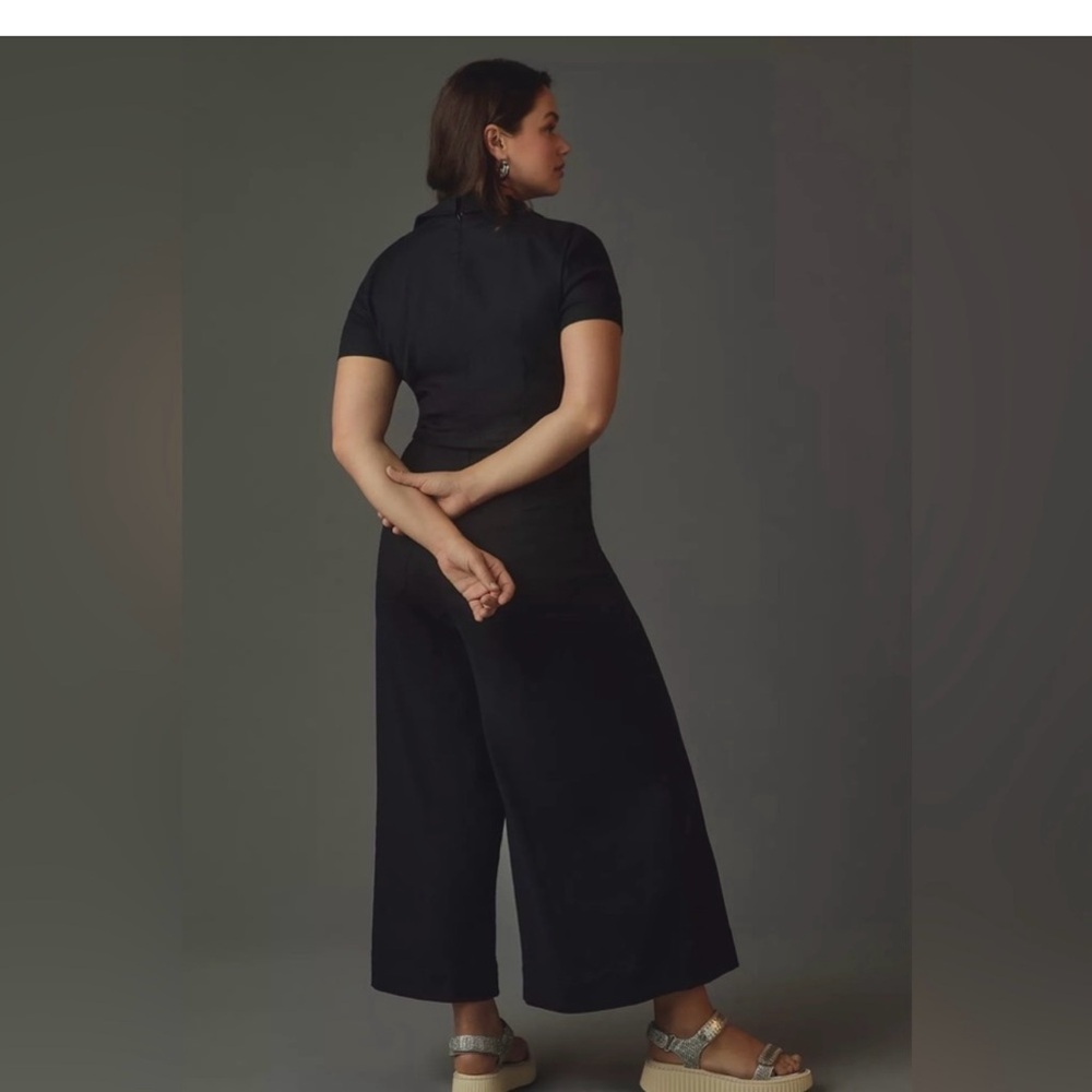 Anthropologie Colette Black Wrap Jumpsuit - Picture 3 of 5